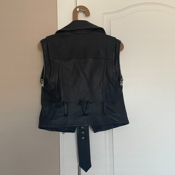 Veronica Beard Jylan Leather Moto Jacket Navy Dark Blue Lambskin Size 2 NWT - Picture 11 of 15